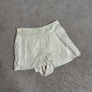 Free People cream lace comfy shorts